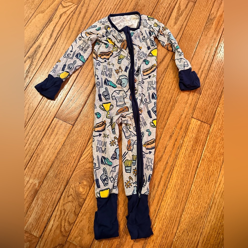 Little Sleepies Game Day Bamboo Viscose Zippy - Sz 6-12 months